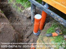 Монтаж подземного трубопровода канализации