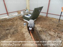 Монтаж труб подземной канализации на даче